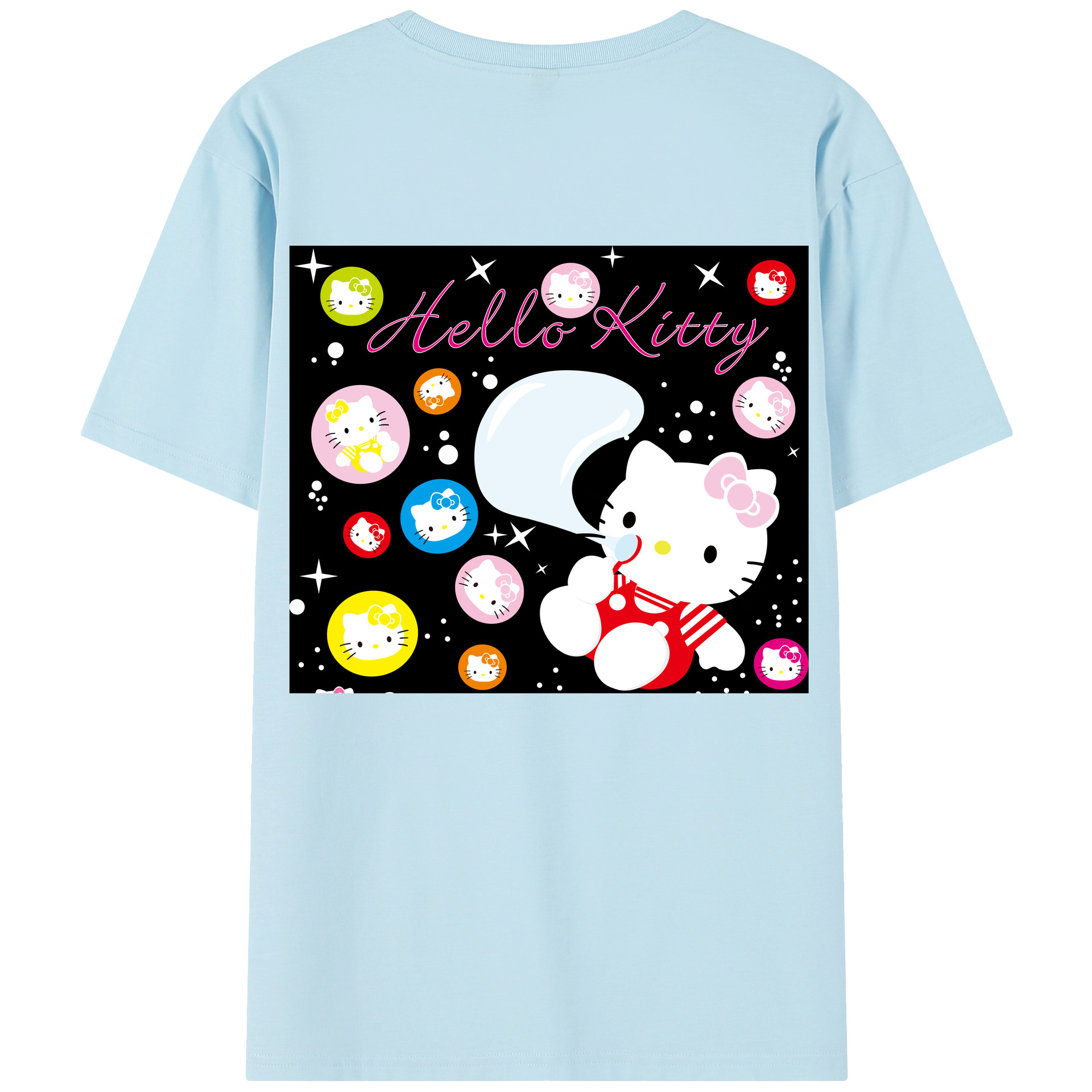 （画像用） Hello Kitty ハローキティ 綿100％半袖Tシャツ（背面プリント）